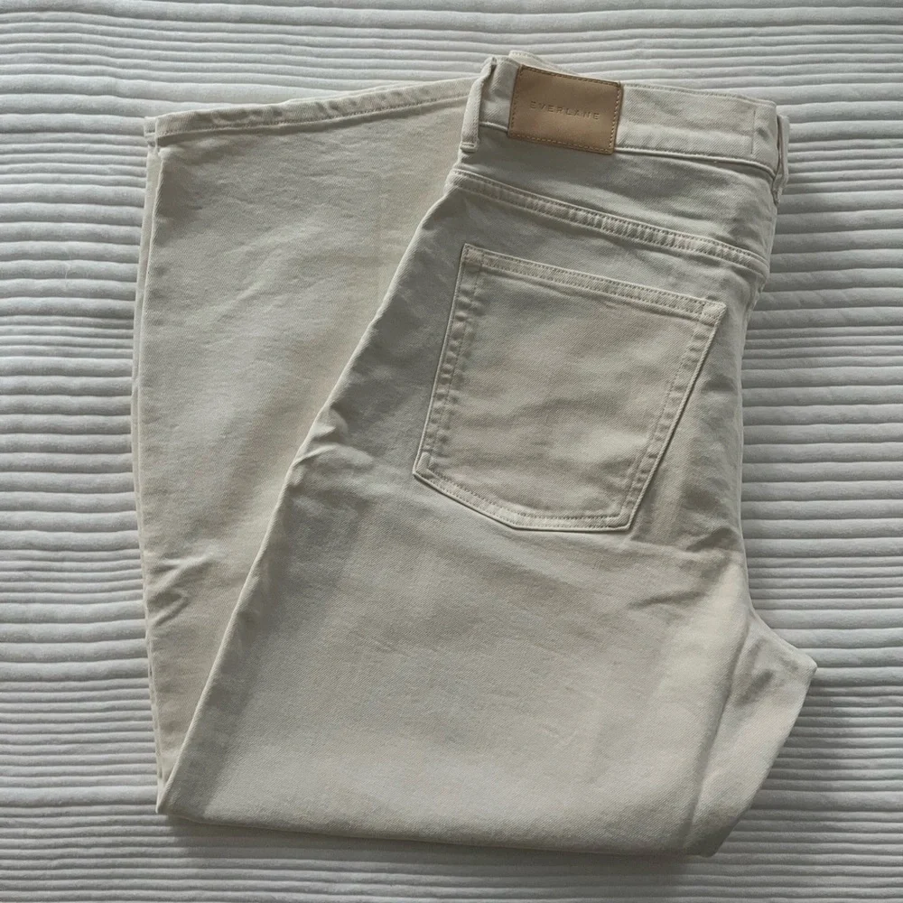 Everlane Cream Way High Jeans  w a Barrel like leg - Picture 4 of 10